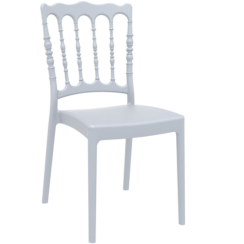 Ophelia Stackable Silver Plastic Side Chair