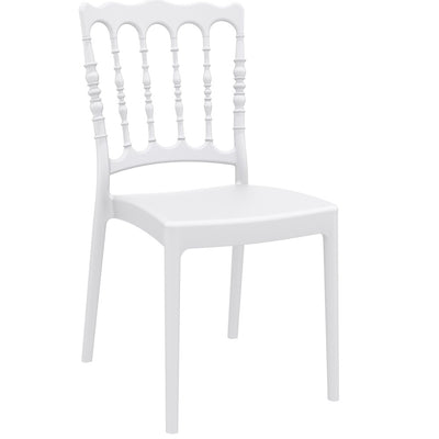 Ophelia Stackable White Plastic Side Chair