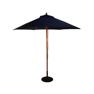 2.5M Parasol Hardwood Garden Umbrella, Dark Blue, Pulley Operated