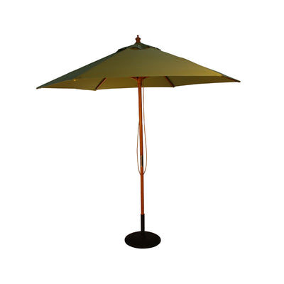 2.5M Parasol Hardwood Garden Umbrella, Light Green, Pulley Operated