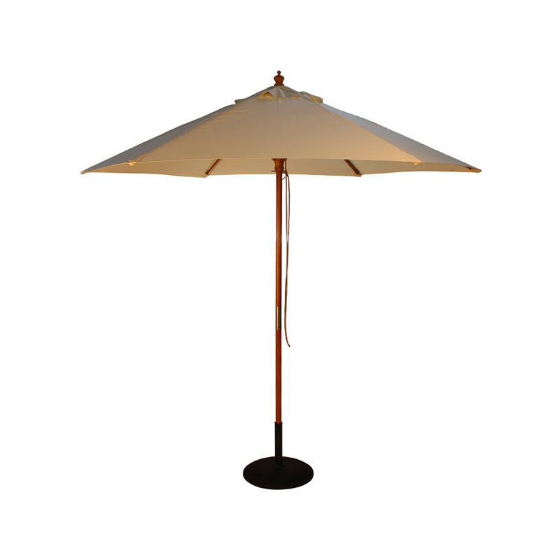 2.5M Parasol Hardwood Garden Umbrella, Natural, Pulley Operated
