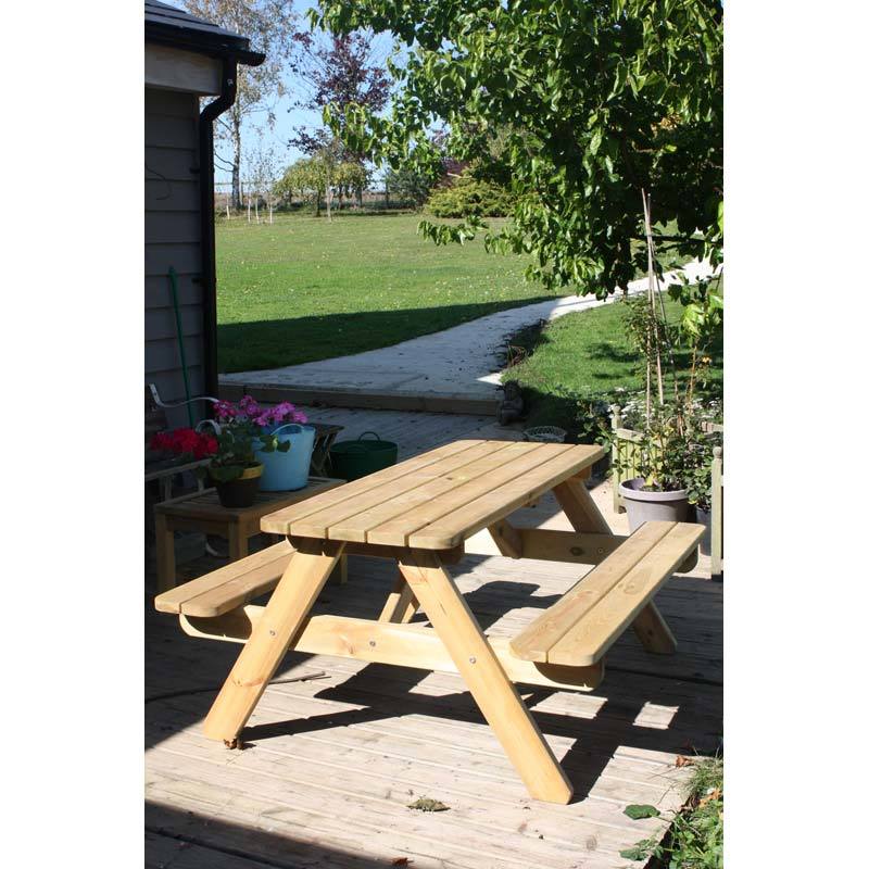 Picnic Table Wooden 1.4m 6 seat for gardens, parks, schools, pubs.