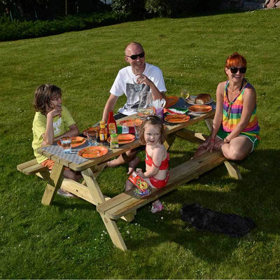 Picnic Table Wooden 6ft  8 seat 1.8m for gardens, parks, schools, pubs.