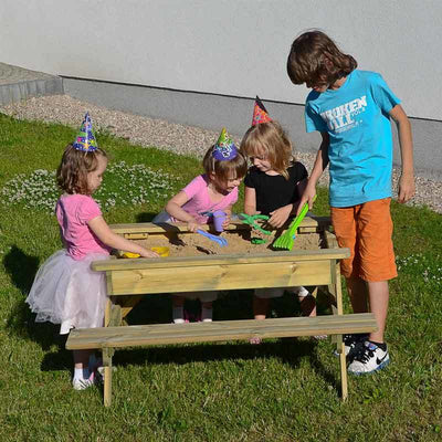 Children's combined sandpit and picnic table