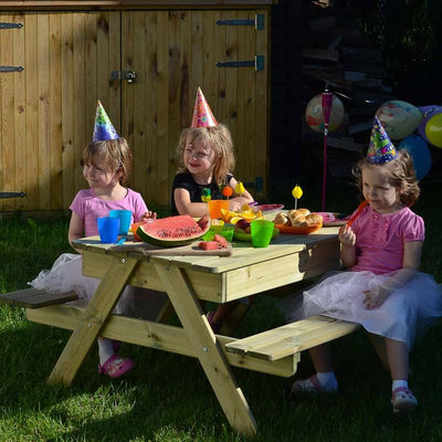 Children's combined sandpit and picnic table