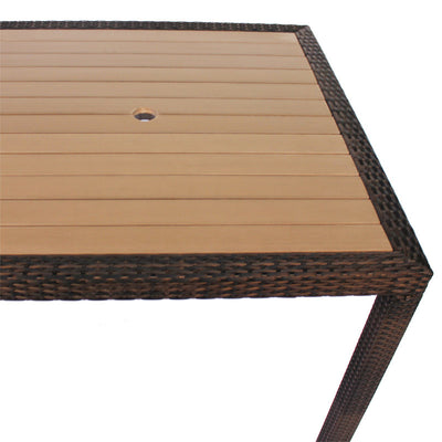 Rattan and Plaswood Square Table 90cm x 90cm