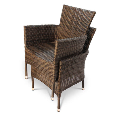 Alonso Rattan 4 Seat Outdoor Dining Set with Inlaid Glass Top
