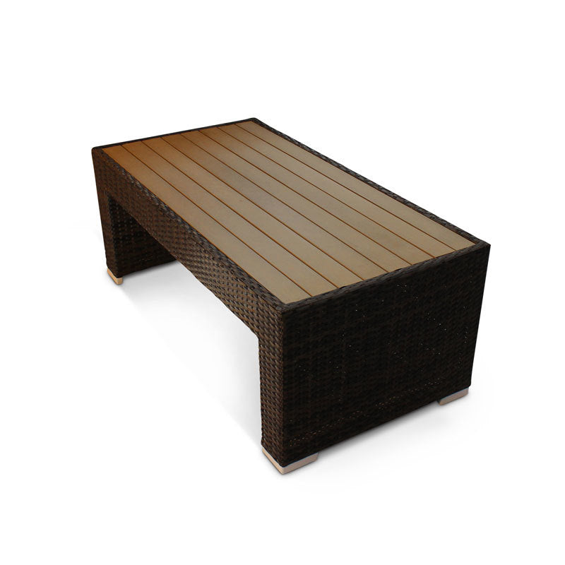 Luxury Rattan Outdoor Coffee Table with Plaswood Table Top