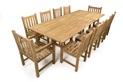 Large Ten Person Double Extending Outdoor Dining Set