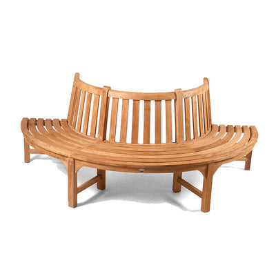 Large Half Round Teak Tree Park Bench For Trees up to 105cm