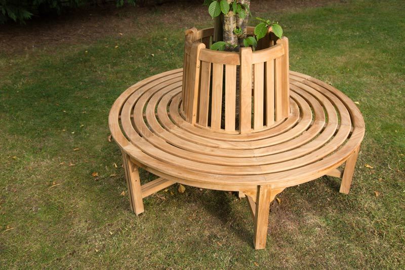 Small Circular Tree Seat Wooden Garden Bench