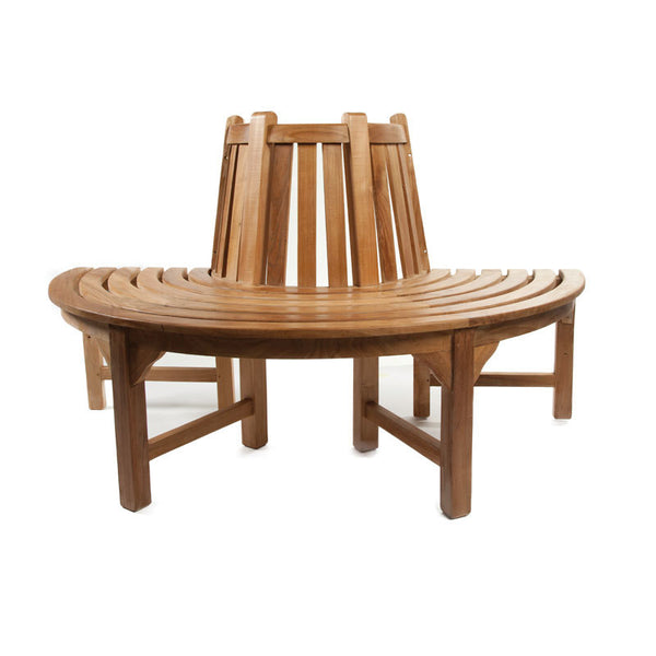 Small Half Round Teak Tree Garden Bench Trees up to 50cm