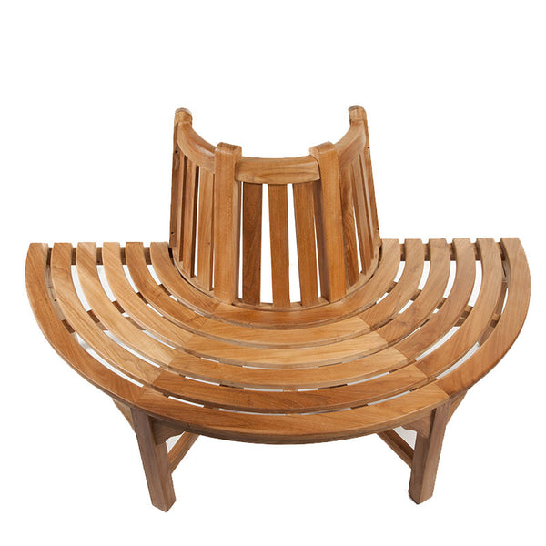 Small Half Round Teak Tree Garden Bench Trees up to 50cm