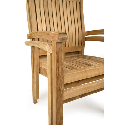 Luxury Grade A Teak Stacking Arm Chair