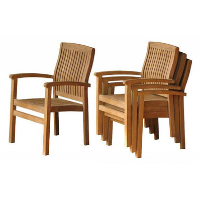 Luxury Grade A Teak Stacking Arm Chair