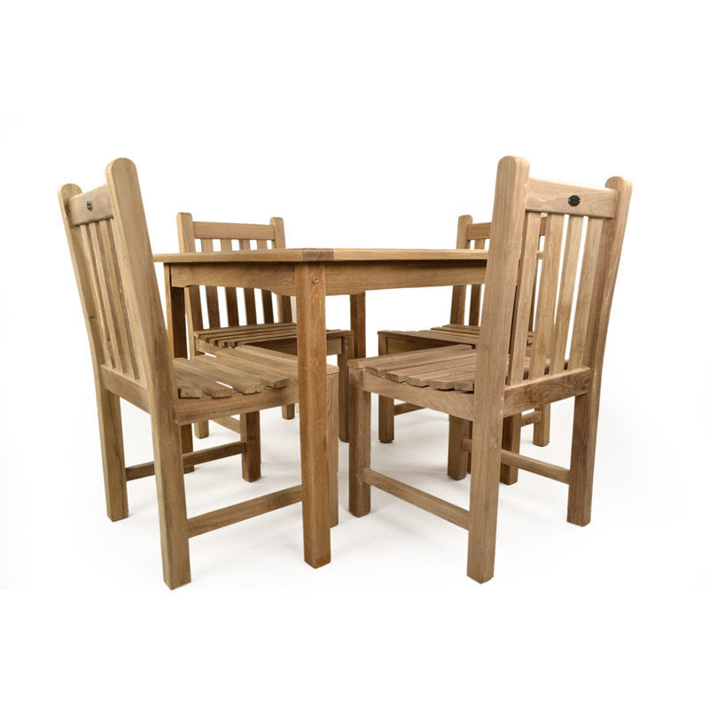 Teak 4 Seat Square Table Outdoor Dining Set