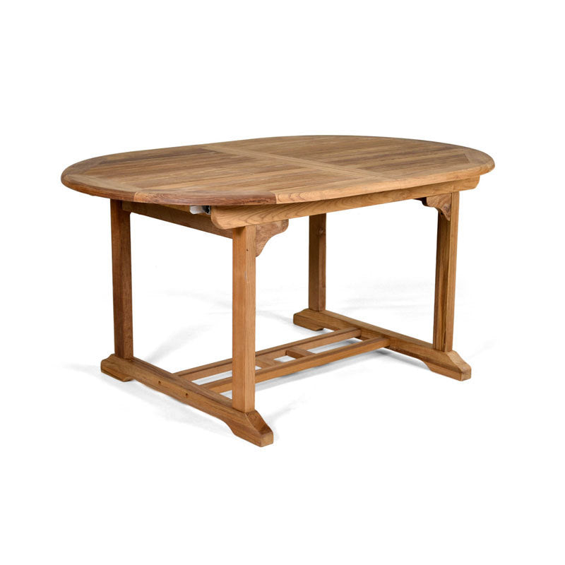 Single Leaf Oval Extending Teak Dining Table To Seat 6