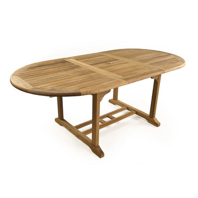 Single Leaf Oval Extending Teak Dining Table To Seat 6