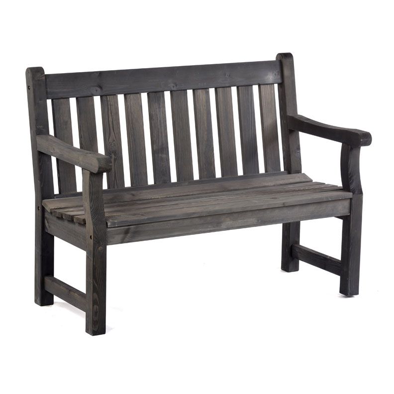 120cm Garden Bench for Two People (Dark Grey)