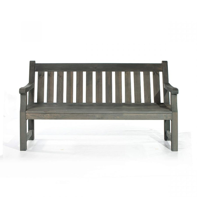 3 Seat Pine Bench in Dark Grey