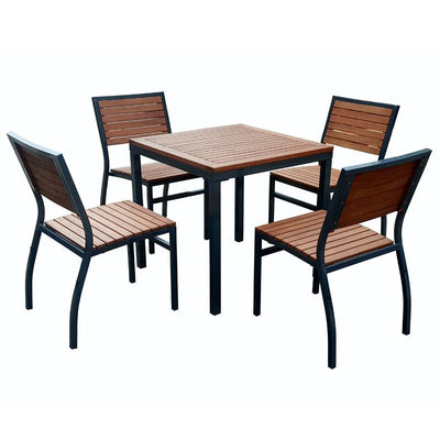 Dorset Square Table and 4 Stacking Side Chairs Set