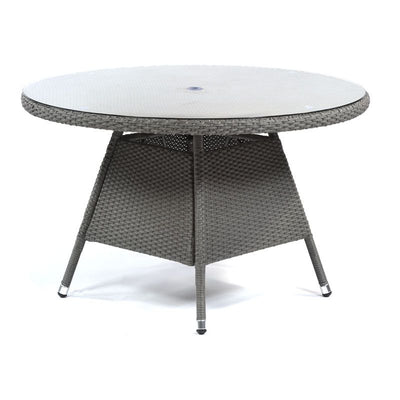 Oasis Rattan Round Table 120cm Dia With Glass Table Top
