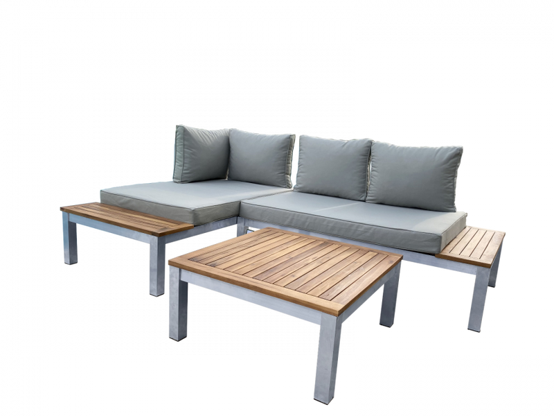 Modular Lounge Set - 2 Sofas & Coffee Table - Durable Aluminium Frame