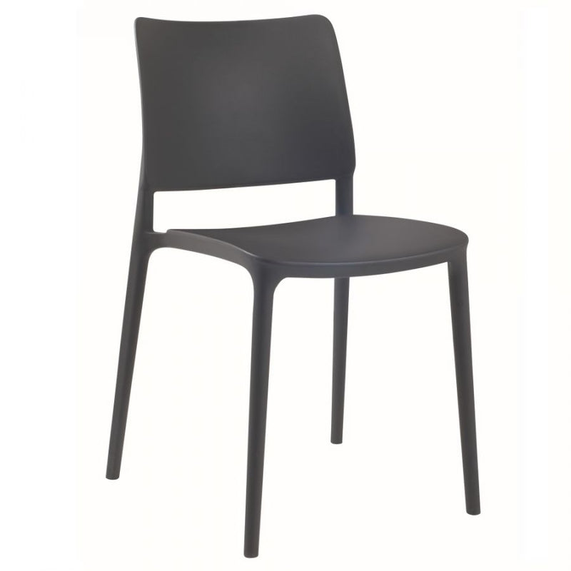 Durable Polypropylene Side Chair - Stackable - Anthracite