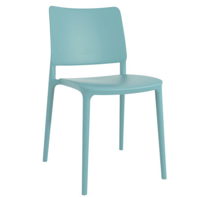 Durable Polypropylene Side Chair - Stackable - Aqua Blue