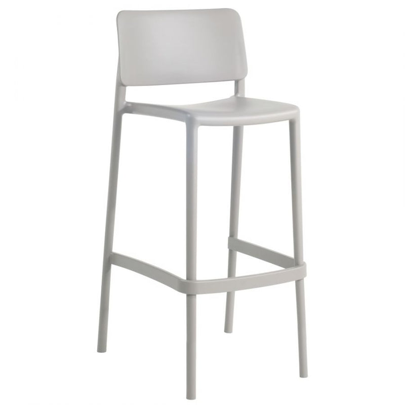 Durable Polypropylene 75cm Bar Chair - Grey